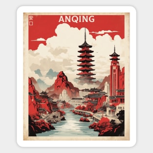 Anqing China Vintage Poster Tourism Sticker